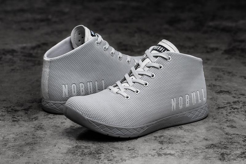 Men's Nobull Cool Grey Mid Trainers Grey | SG H2192A